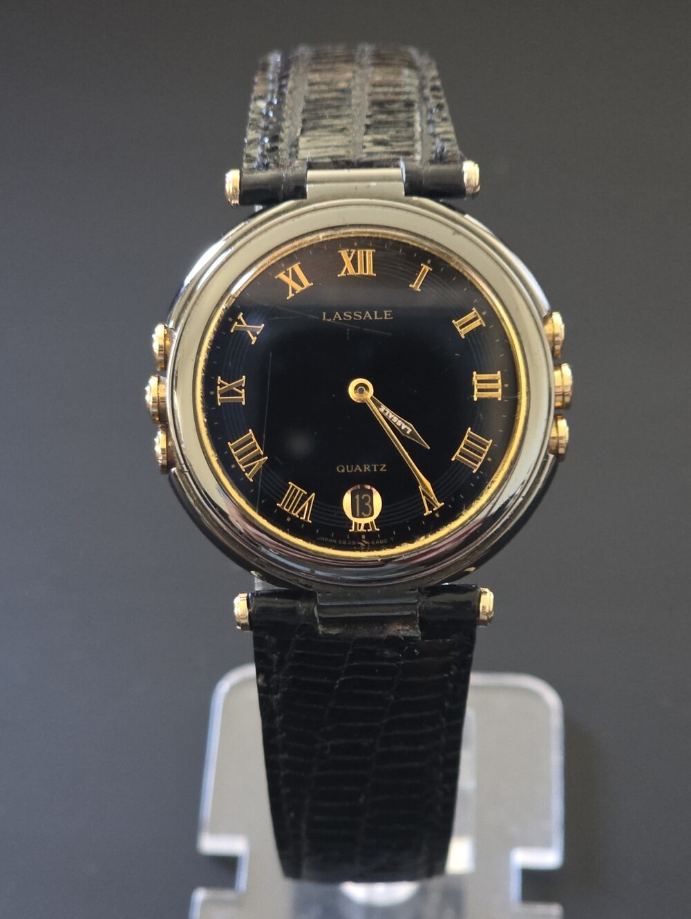 VTG Lassale by Seiko 5E29-6B29 Men's Quartz Date 33mm Japan Watch Runs